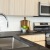 kitchen with black countertops and stainless steel appliances