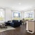 living room and kitchen with island