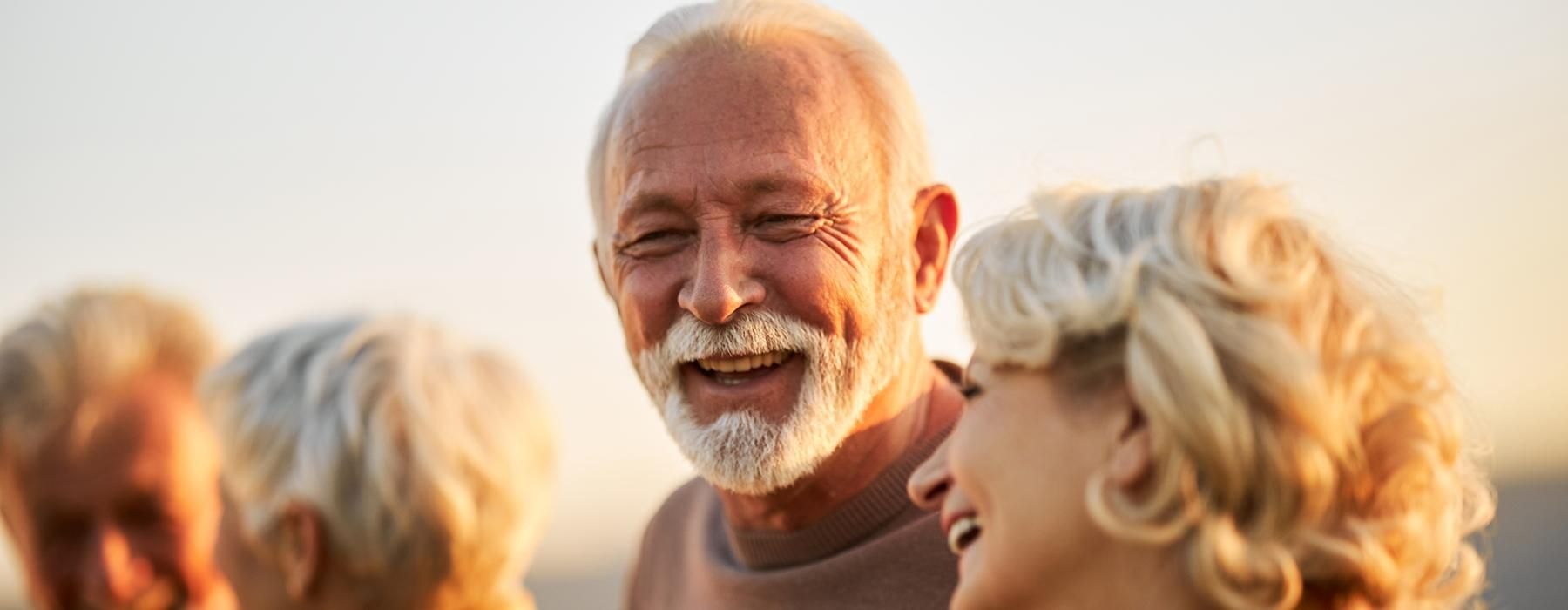 a man and a woman laughing